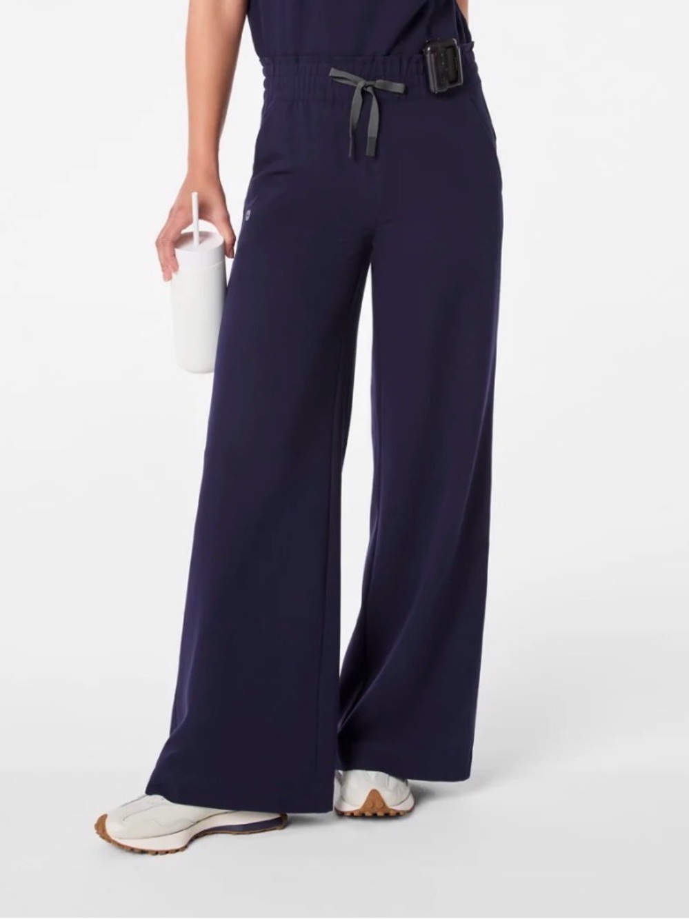 FIGS Navy High Waisted Allison Ultra Wide Leg Scrub Pant - Navy